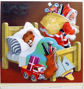 Teddy Bear - Santa Claus art by William Francis Phillipps