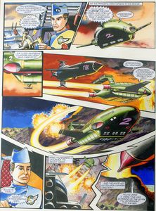 Thunderbirds Race To The Volcano art by Keith Page