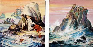 Peter Pan: On the Rocks (TWO panels) art by Nadir Quinto