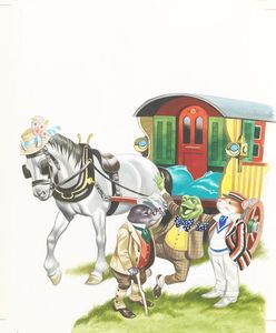 The Wind in the Willows - Toad in Suit and Blue Bow Tie art by Ron Embleton