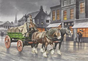 Horse Drawn Vehicle Series - The Brewers Dray art by Ron Embleton