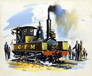 Stoking up the Engine art by John S Smith
