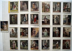 Complete Set of 25 LARGE 'English Period Costumes' Wills Cigarette Cards (1927)