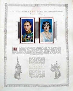 Complete Set of 50 Coronation of HM King George VI and Queen Elizabeth (1937) Cigarette cards in album (1937) by Various