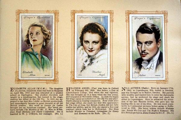 Complete Set of 50 Film Stars Second Series Cigarette cards in album (1934) by Various