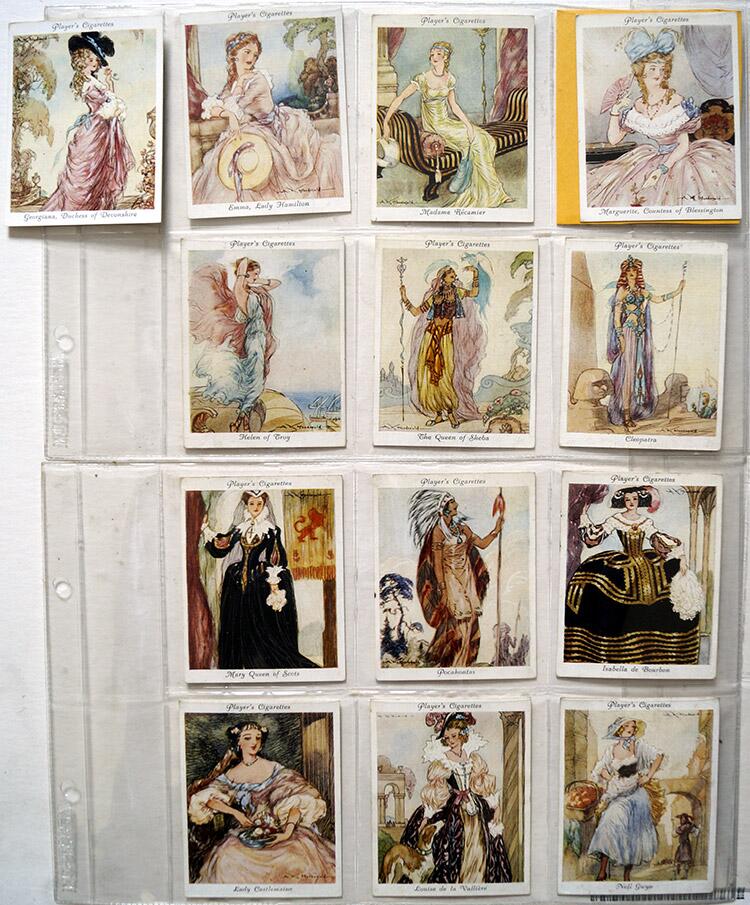 Complete Set of 25 LARGE 'Famous Beauties' John Player & Sons Cigarette Cards (1937)