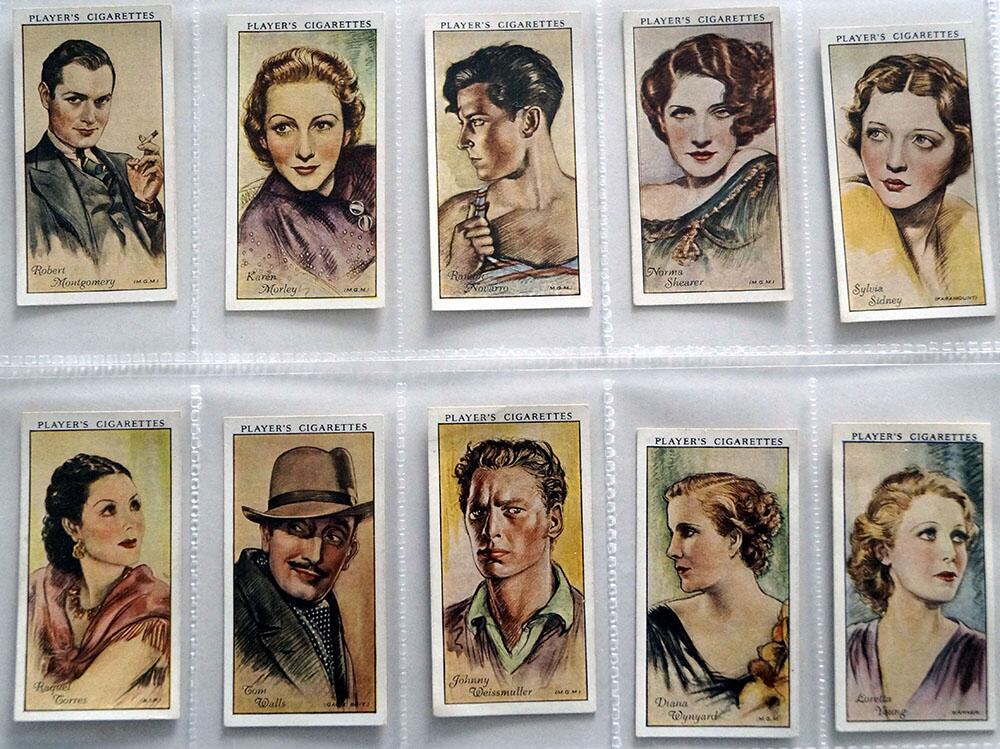 john player cigarette cards film stars Full Set of 50 Cigarette Cards: Film Stars (1934) by Various at The Book  Palace