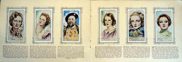players cigarette card albums Complete Set of 50 Film Stars Cigarette cards in album (1934) by Various at  The Book Palace