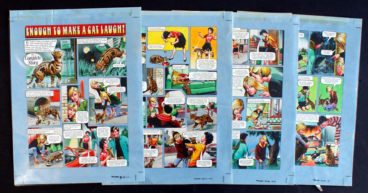 Enough To Make A Cat Laugh! (FOUR Pages) art by 20th Century unidentified artist