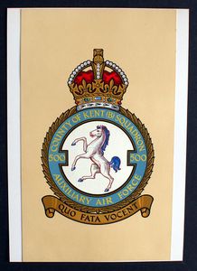R.A.F. Badge: County of Kent (B) Squadron 500 art by 20th Century unidentified artist