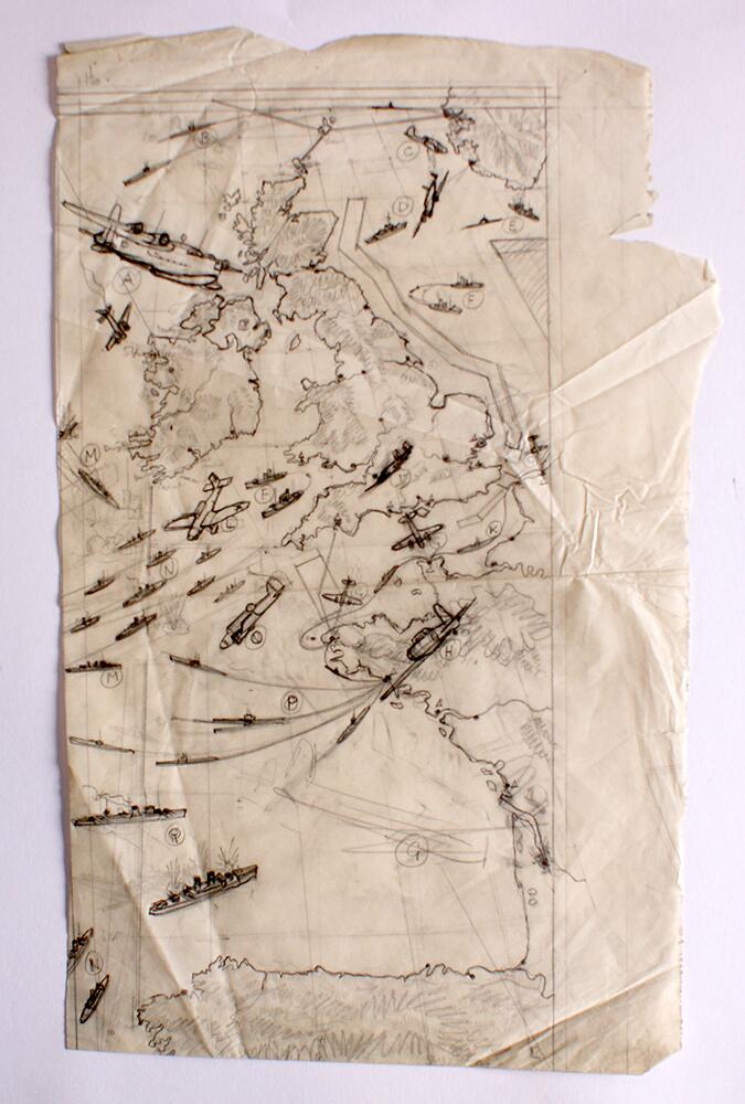 Map Of Battling Britain art by Leslie Ashwell Wood