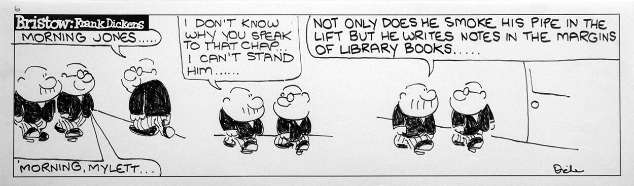 Bristow daily strip: Good Morning art by Frank Dickens