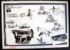 Hardy's Drawing Board: 'Methods Of Flight' art by Wilf Hardy