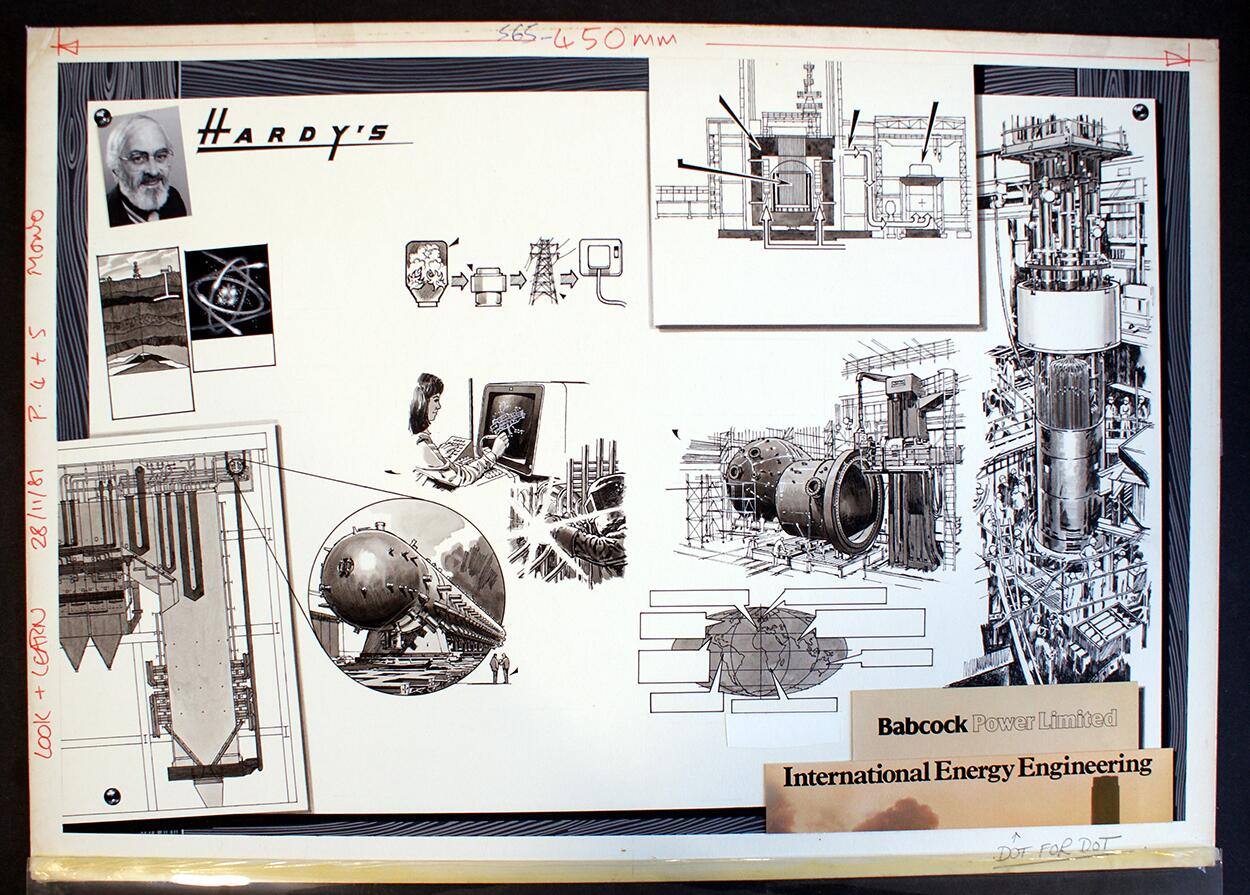 Hardy's Drawing Board: 'Power Stations' art by Wilf Hardy