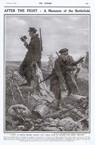 The Western Front after an Advance into Enemy Territory (original page The Sphere 1915) art by Fortu