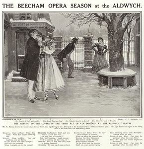 The Beecham Opera Season at the Aldwych (original page from The Sphere 1917) art by Fortunino Matani