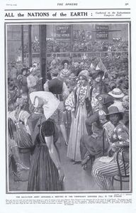 The Salvationist Congress Hall 1914 (original page from The Sphere 1914) art by Fortunino Matania