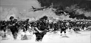 Suez Crisis Invasion art by Graham Coton