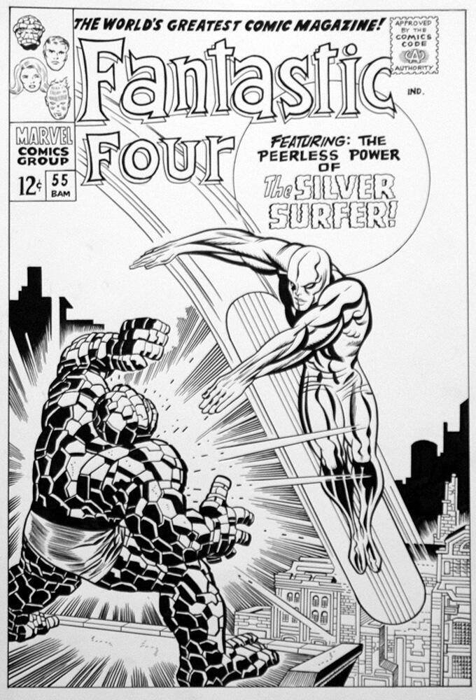 Fantastic Four Issue 55 cover re-creation art by Bambos (Georgiou)