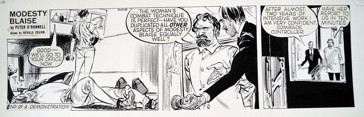 Modesty Blaise daily strip 6418 art by Neville Colvin