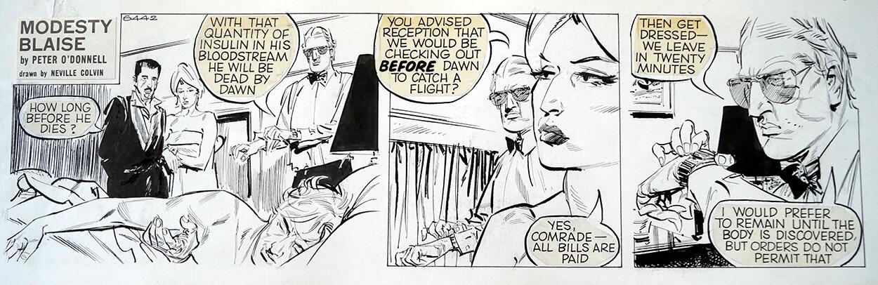Modesty Blaise daily strip 6442 art by Neville Colvin