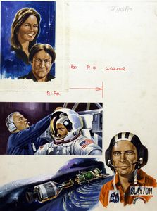 Deke Slayton Apollo-Soyuz Mission art by Wilf Hardy