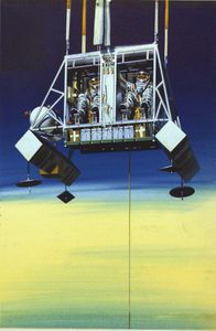 Astronauts On the Edge of Space art by Wilf Hardy