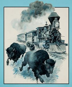 Western Bison Hunt art by Barrie Linklater