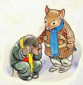 The Wind in the Willows: Ratty comforts Mole art by Philip Mendoza