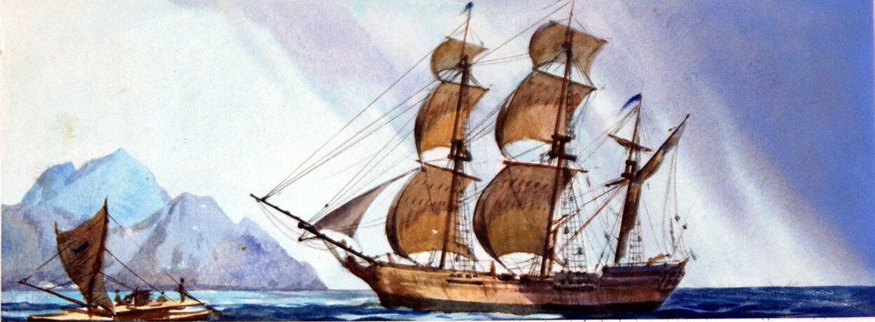 Captain Cook's Ship, The Resolution art by James E McConnell
