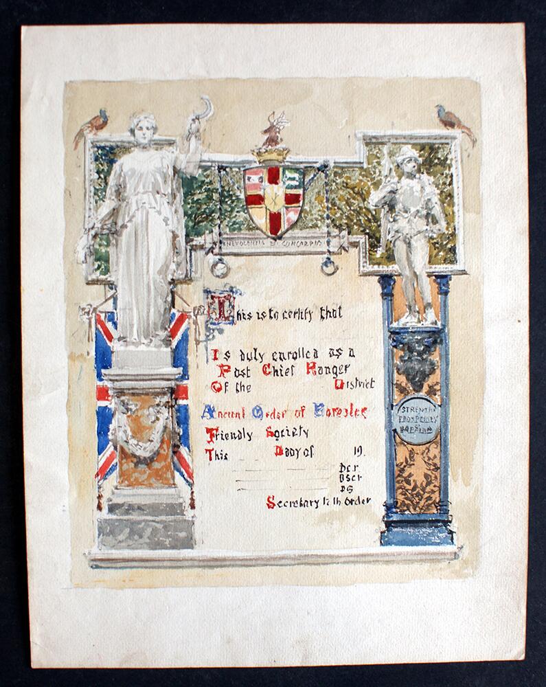 Post Chief Ranger Certificate #1 art by Fortunino Matania