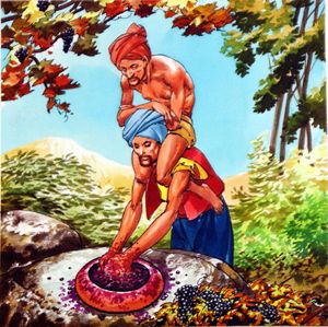 Crushing Grapes art by Nadir Quinto