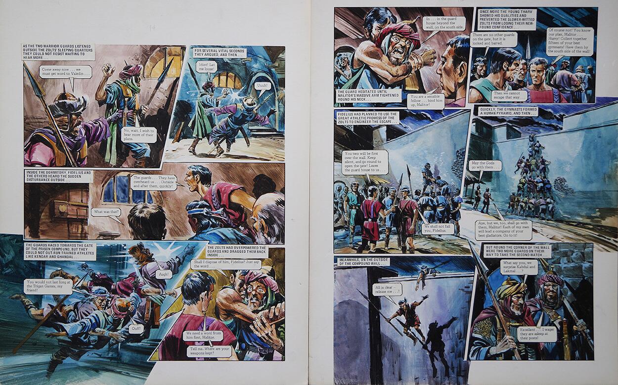 The Zolts Escape from 'War of The Zolts' (TWO pages) art by Gerry Wood