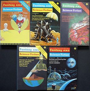 Fantasy & Science Fiction: 1975 (Incomplete) - Volume 48, #1 - 2 & #6 & Volume 49, #1 - 2 (5 issues)
