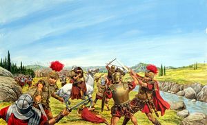 Horatio At The Bridge art by Roger Payne