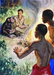 Dauntless Jock with a Chimp art by F W Purvis