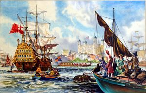 Tower of London and the River Thames art by 20th Century unidentified artist
