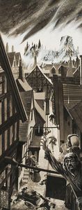 The Great Fire of London and St Paul's Cathedral art by Peter Andrews
