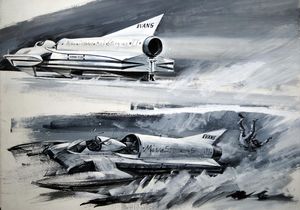 Water Speed Record art by Graham Coton