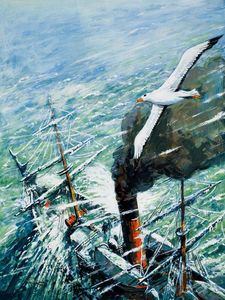 Shackleton in the Antarctic art by Cecil Doughty