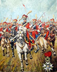 French Cavalry Charge art by Cecil Doughty