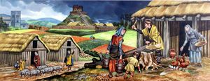 Life in Norman Times in England art by Ron Embleton