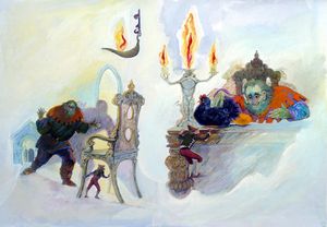 Jack & The Beanstalk - The Giant art by Gwen Green
