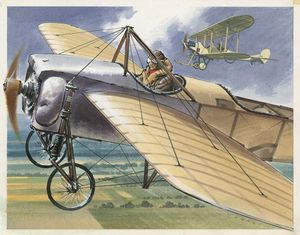 Bleriot X1 Monoplane art by Wilf Hardy