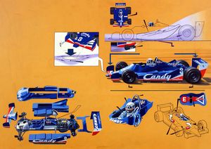 Formula 1 art by Wilf Hardy