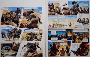 The Flash of Agony from 'The Slave Traders' (TWO pages) art by Oliver Frey