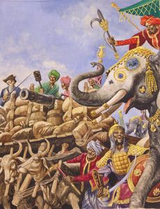 The Battle of Plassey 1757 art by Peter Jackson