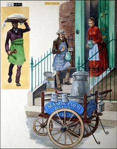 Victorian Trades The Muffin Man and the Milkman art by Peter Jackson