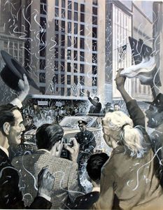 Richard Nixon becomes President of the USA art by Barrie Linklater