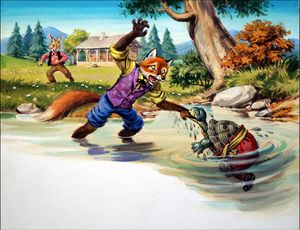 Brer Terrapin Gets A Grip art by Virginio Livraghi